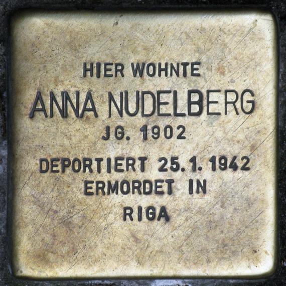 Stolperstein.Pankow.Florastraße 42.Anna Nudelberg.5969