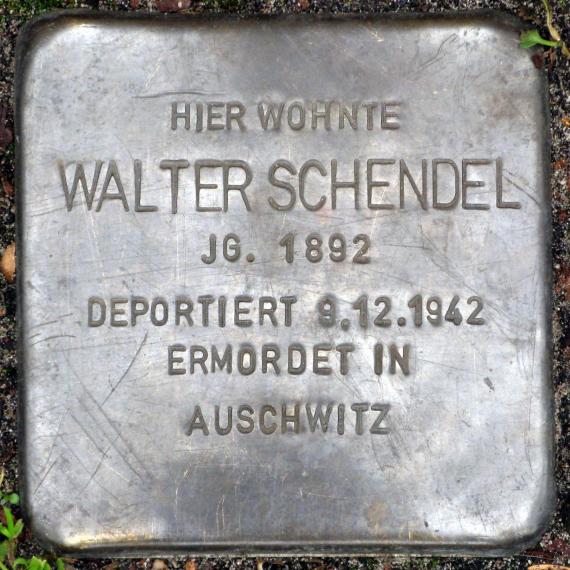 Stolperstein.Pankow.Hallandstraße 12.Walter Schendel.5895