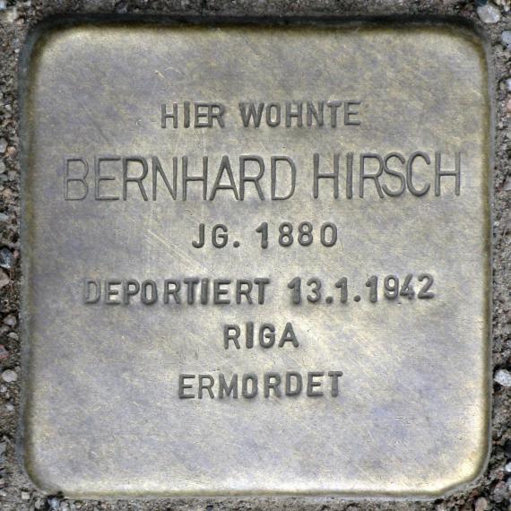 Stolperstein.Pankow.Schulzestraße 15.Bernhard Hirsch.0354