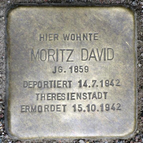 Stolperstein.Pankow.Schulzestraße 15.Moritz David.0351
