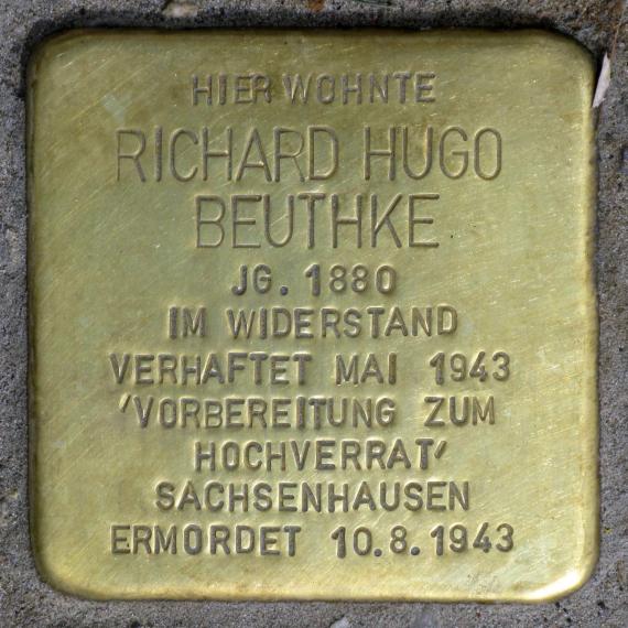 Stolperstein.Reinickendorf.Quäkerstraße 28.Richard Hugo Beuthke.8096