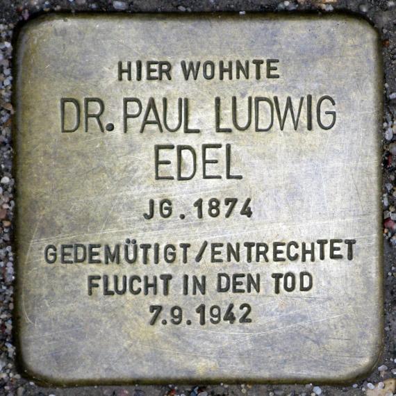 Stolperstein.Schöneberg.Heilbronner Straße 19.Paul Ludwig Edel.9396
