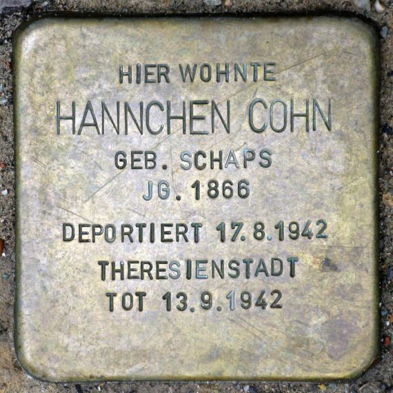 Stolperstein.Schöneberg.Landshuter Straße 17.Hannchen Cohn.9344