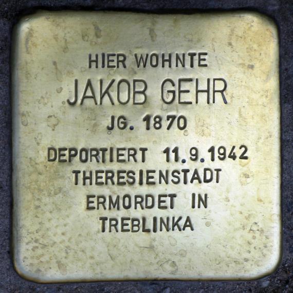 Stolperstein.Schöneberg.Nürnberger Straße 64.Jakob Gehr.5970