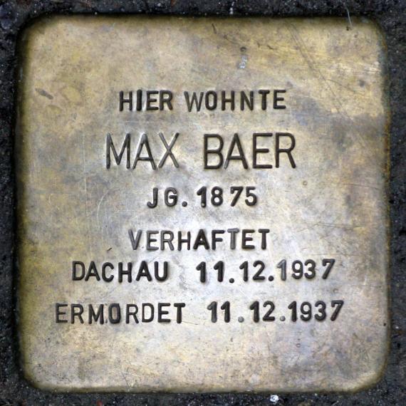 Stolperstein.Schöneberg.Winterfeldtstraße 48.Max Baer.9271