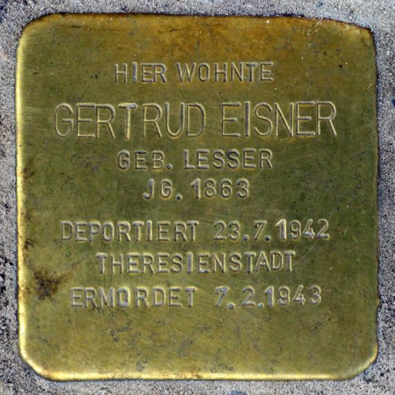 Stolperstein.Tiergarten.Klingelhöferstraße 18.Gertrud Eisner.6463