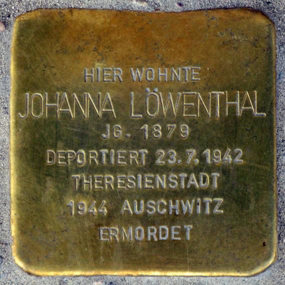 Stolperstein.Tiergarten.Klingelhöferstraße 18.Johanna Löwenthal.6470