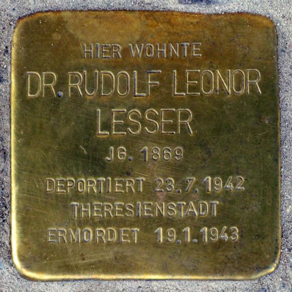 Stolperstein.Tiergarten.Klingelhöferstraße 18.Rudolf Leonor Lesser.6467