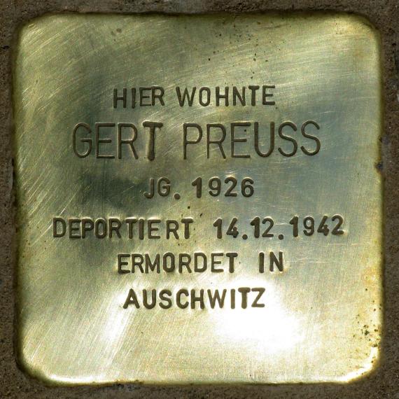 Stolperstein.Tiergarten.Lützowstraße 15.Gert Preuss.6044