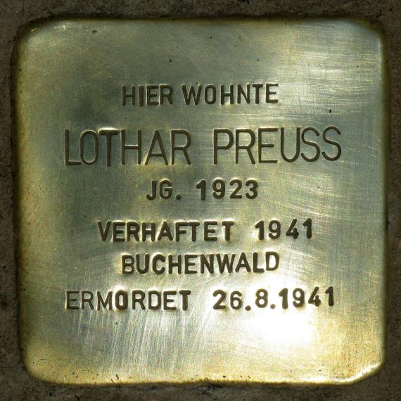 Stolperstein.Tiergarten.Lützowstraße 15.Lothar Preuss.6041