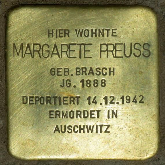 Stolperstein.Tiergarten.Lützowstraße 15.Margarete Preuss.6025