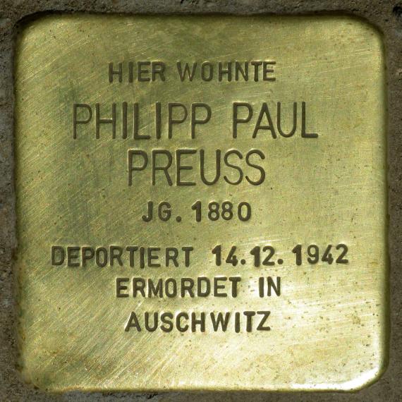 Stolperstein.Tiergarten.Lützowstraße 15.Philipp Paul Preuss.6024