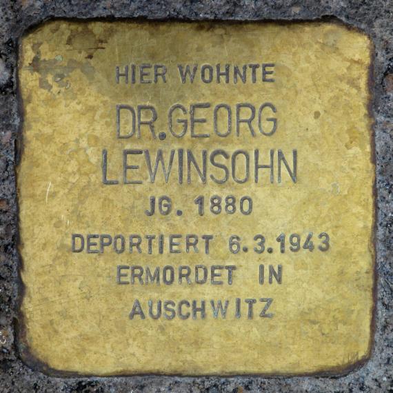 Stolperstein.Tiergarten.Potsdamer Straße 8.Georg Lewinsohn.5055