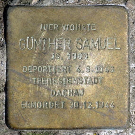 Stolperstein.Wedding.Groninger Straße 36.Günther Samuel.8947