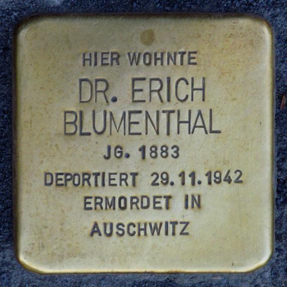 Stolperstein.Weißensee.Berliner Allee 83.Erich Blumenthal.3847