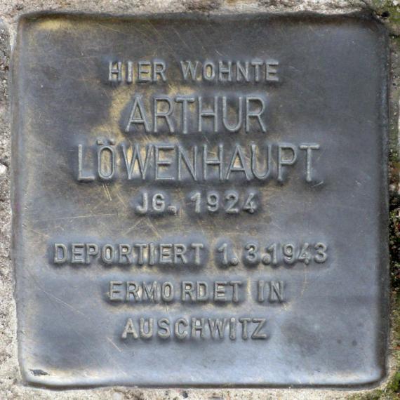 Stolperstein.Weißensee.Prenzlauer Promenade 4.Arthur Löwenhaupt.6012