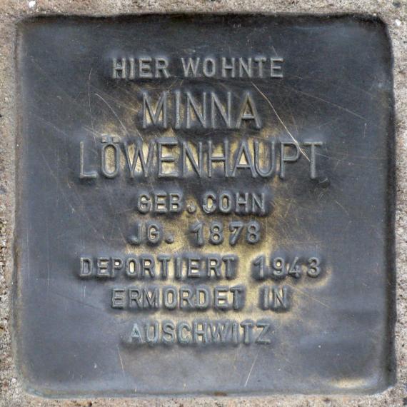 Stolperstein.Weißensee.Prenzlauer Promenade 4.Minna Löwenhaupt.6010