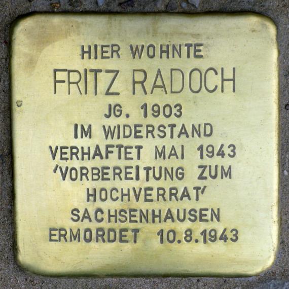 Stolperstein.Wittenau.Mauschbacher Steig 31.Fritz Radoch.7466