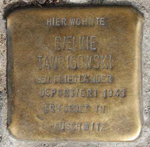 Stolperstein An der Urania 16-18 (Beautiful) Eveline Tawrigowski