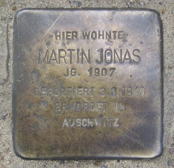 Stumbling Stone Auguststr 4 Martin Jonas