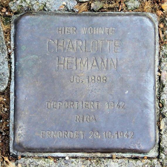 Stolperstein Bamberger Str 48 (Schön) Charlotte Heimann