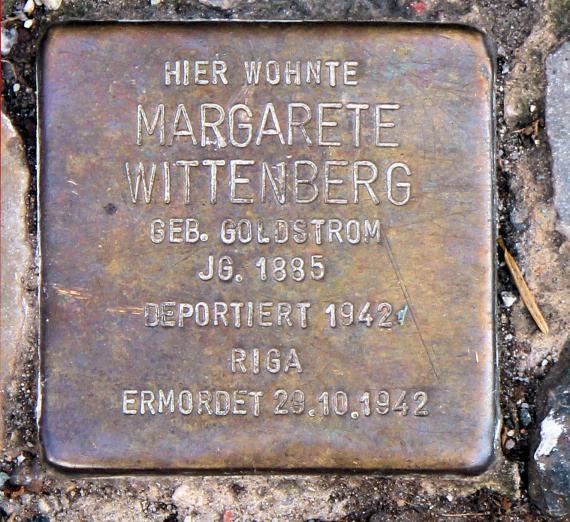 Stumbling Stone Bamberger Str 55 (Schön) Margarete Wittenberg
