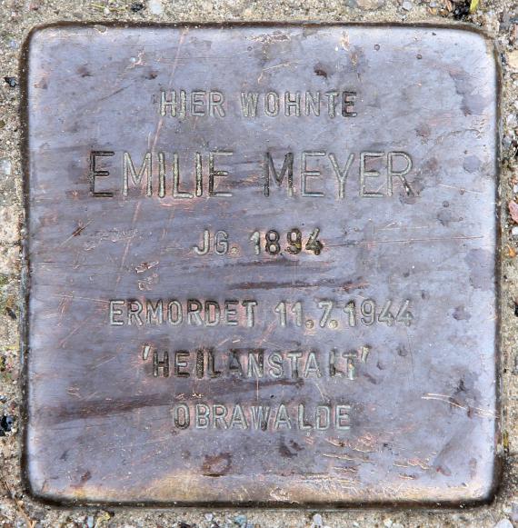 Stolperstein Beatestr 22a (Konrh) Emilie Meyer