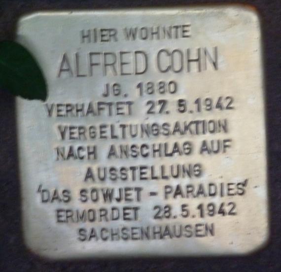 Stolperstein Fregestr 71 (Schön) Alfred Cohn