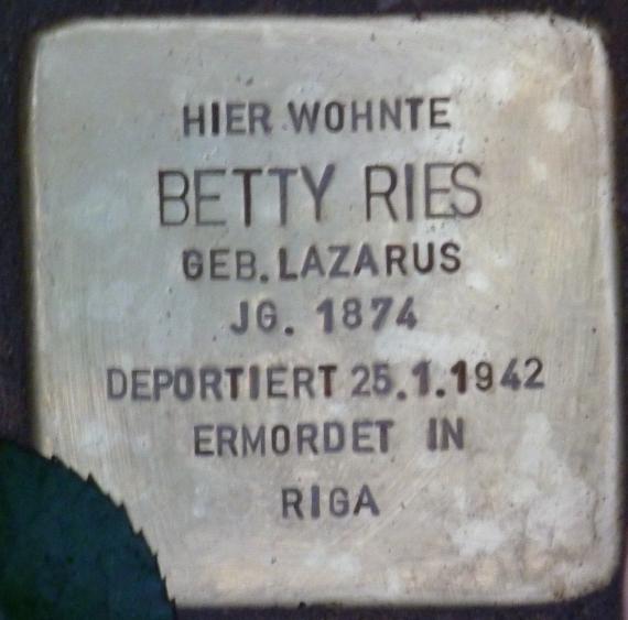 Stumbling Stone Fregestr 71 (Beautiful) Betty Ries