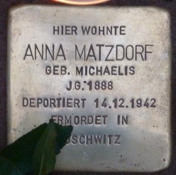 Stumbling Stone Fregestr 78 (Beautiful) Anna Matzdorf