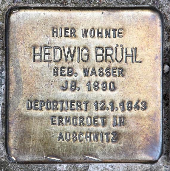 Stolperstein Freisinger Str 5a (Schön) Hedwig Brühl