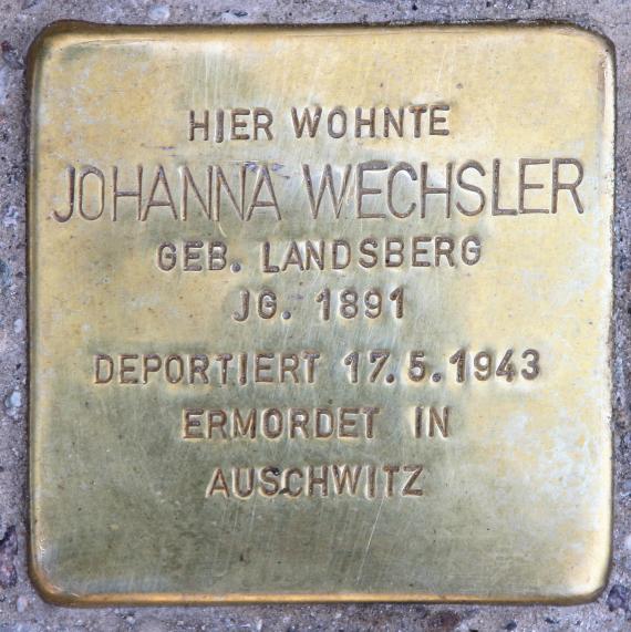 Stumbling Stone Freisinger Str 5a (Schön) Johanna Wechsler
