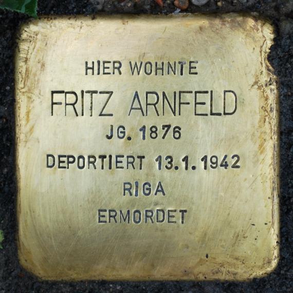 Stolperstein Fritz Arnfeld Binzstraße 66 0195