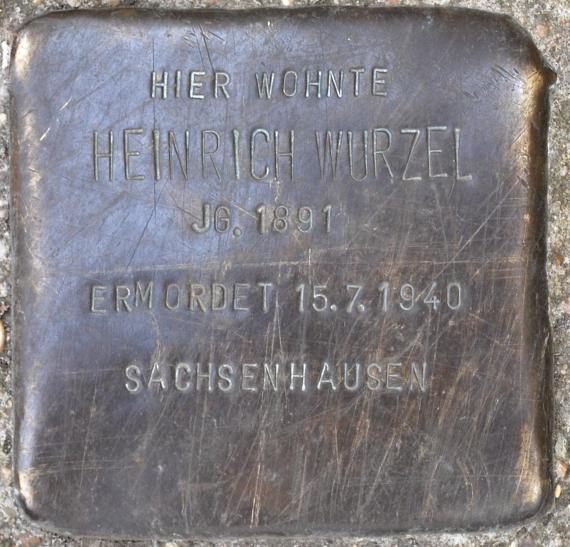 Stolperstein Heinrich Wurzel Swinemünder Straße 74 0034