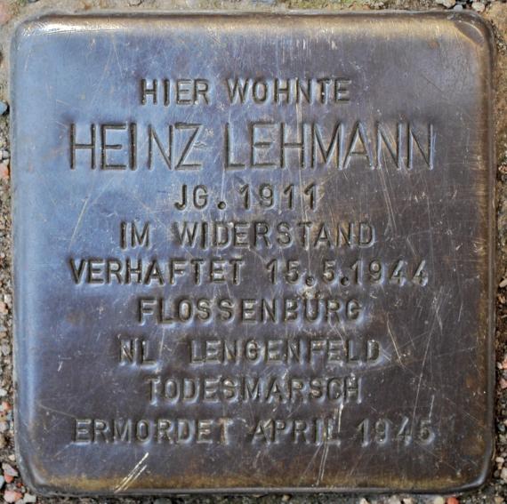 Stolperstein Heinz Lehmann Swinemünder Straße 83 0037