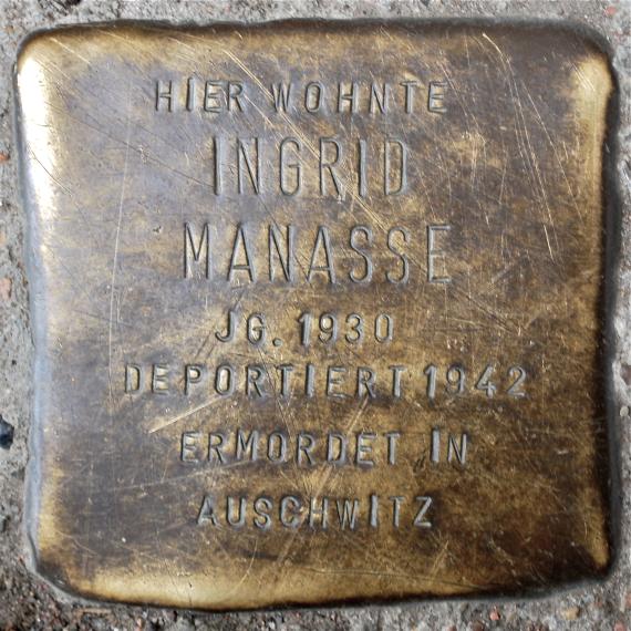 Stolperstein Ingrid Manasse Eulerstraße 25 0078