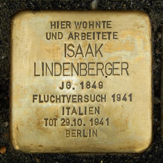 Stumbling Stone Isaak Lindenberger Otto Braun Str 70 Berlin