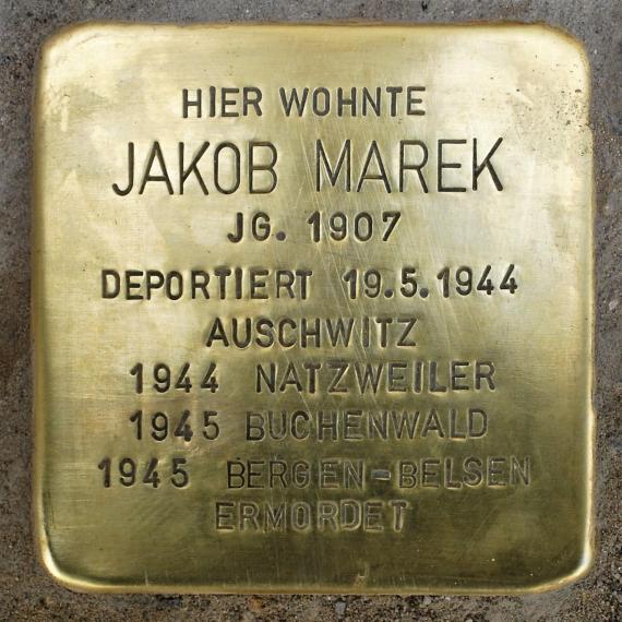 Stolperstein Jakob Marek Zingster Straße 3 6531