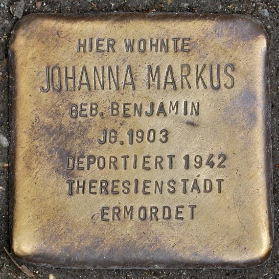 Stumbling Stone Johanna Markus Liebenwalder Straße 16 0024