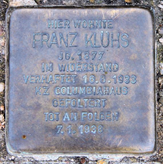 Stolperstein Kleineweg 77 (Templ) Franz Klühs