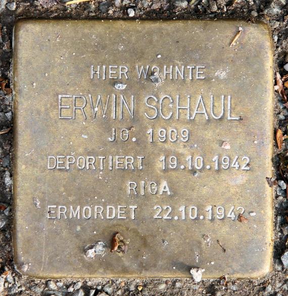 Stolperstein Mahnkopfweg 11 (Willst) Erwin Schaul