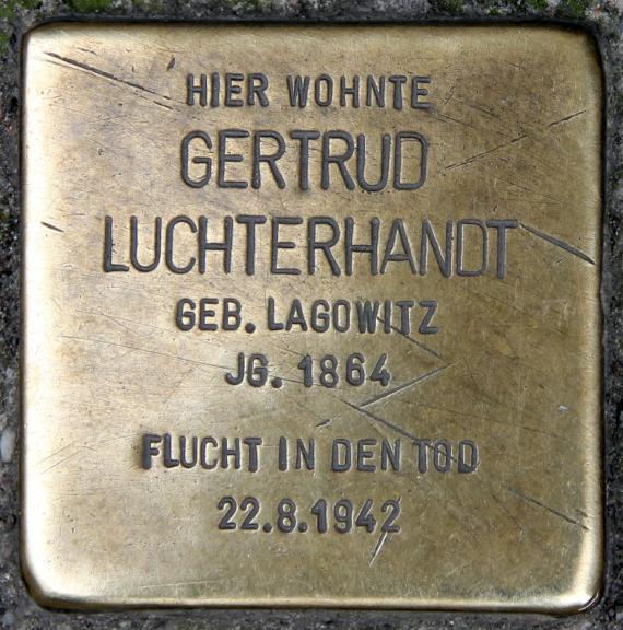 Stolperstein Mainzer Str 18 (Friedh) Gertrud Luchterhandt