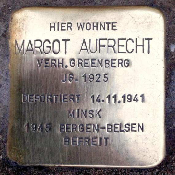 Stolperstein Margot Aufrecht Eichenstraße 16 1477