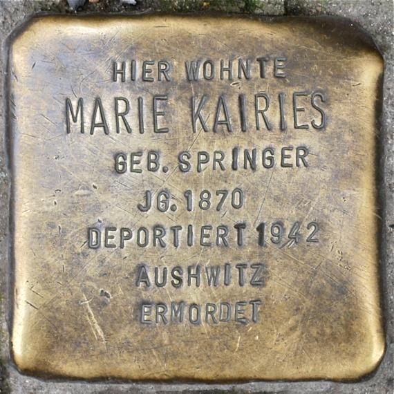 Stolperstein Marie Kairies Liebenwalder Straße 44 0031