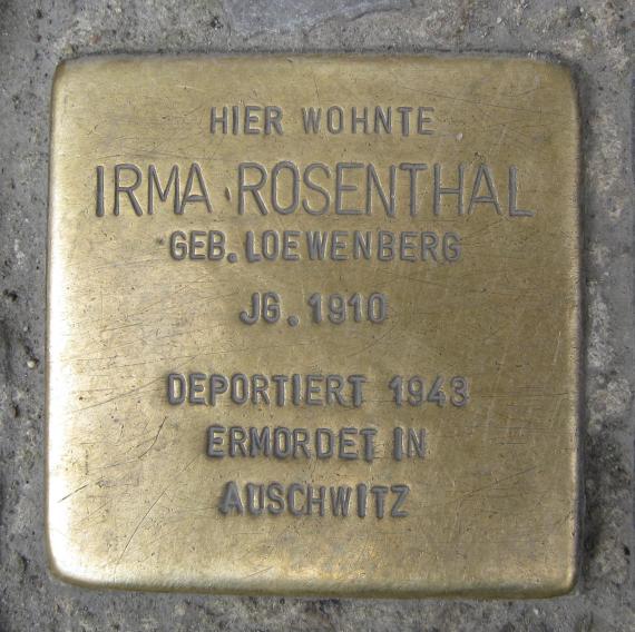 Stumbling Stone Neue Schönhauser Str 12 Irma Rosenthal