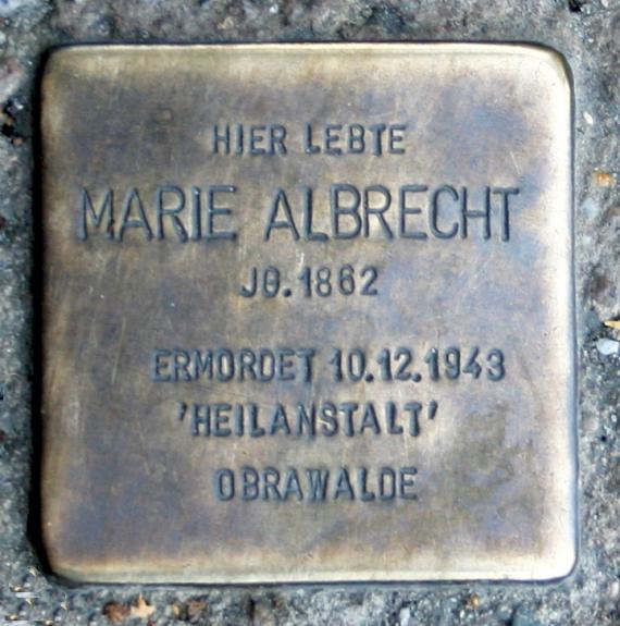 Stolperstein Oranienburger Str 285 (Witt) Marie Albrecht