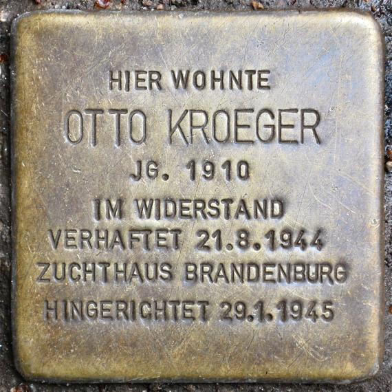 Stumbling Stone Otto Kroeger Utrechter Straße 43 0067