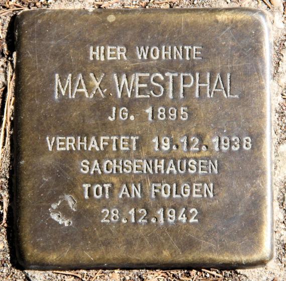 Stolperstein Paradestr 22 (Templ) Max Westphal