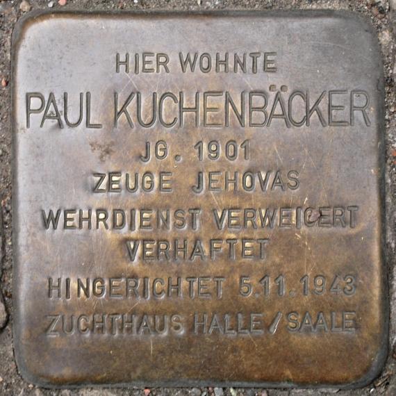 Stolperstein Paul Kuchenbäcker Osloer Straße 7 0105