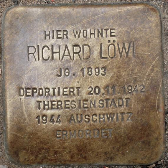 Stolperstein Richard Löwi Uferstraße 13 0096